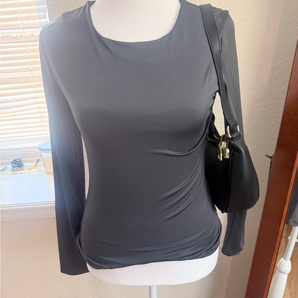 Workshop Republic Clothing Charcoal Long Sleeve Top